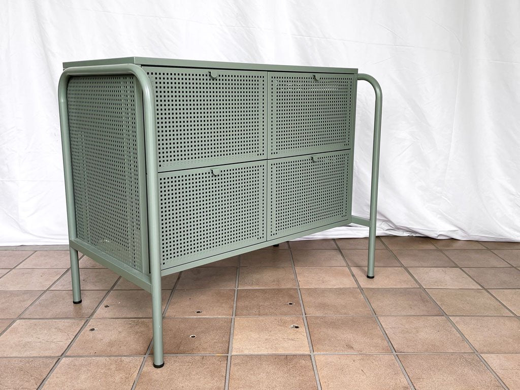 イケア IKEA ニッケビー NIKKEBY チェスト 2×2段 スチール グレーグリーン スウェーデン インダストリアル W84cm 廃番 中古品 買い取りしました。