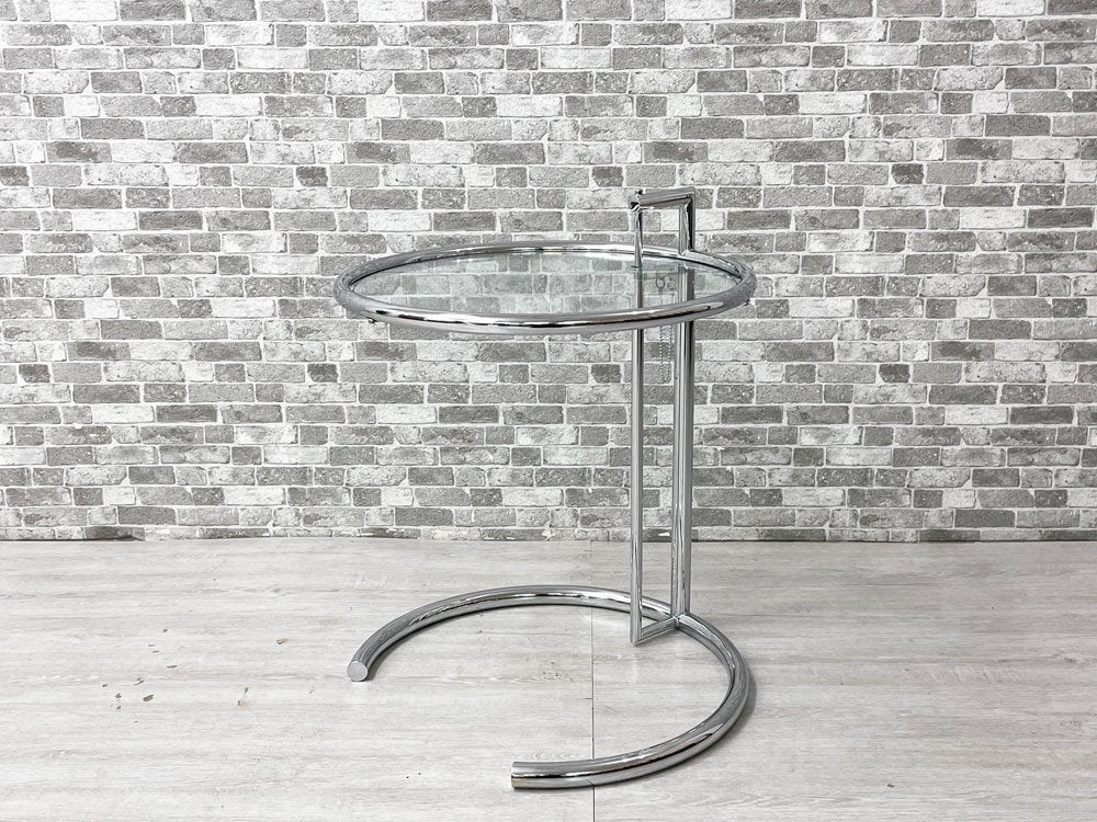クラシコン ClassiCon アジャスタブルテーブル E1027 ガラス サイドテーブル アイリーン・グレイ Eileen Gray デザイン ～20世紀のデザインアイコンと評される名作～