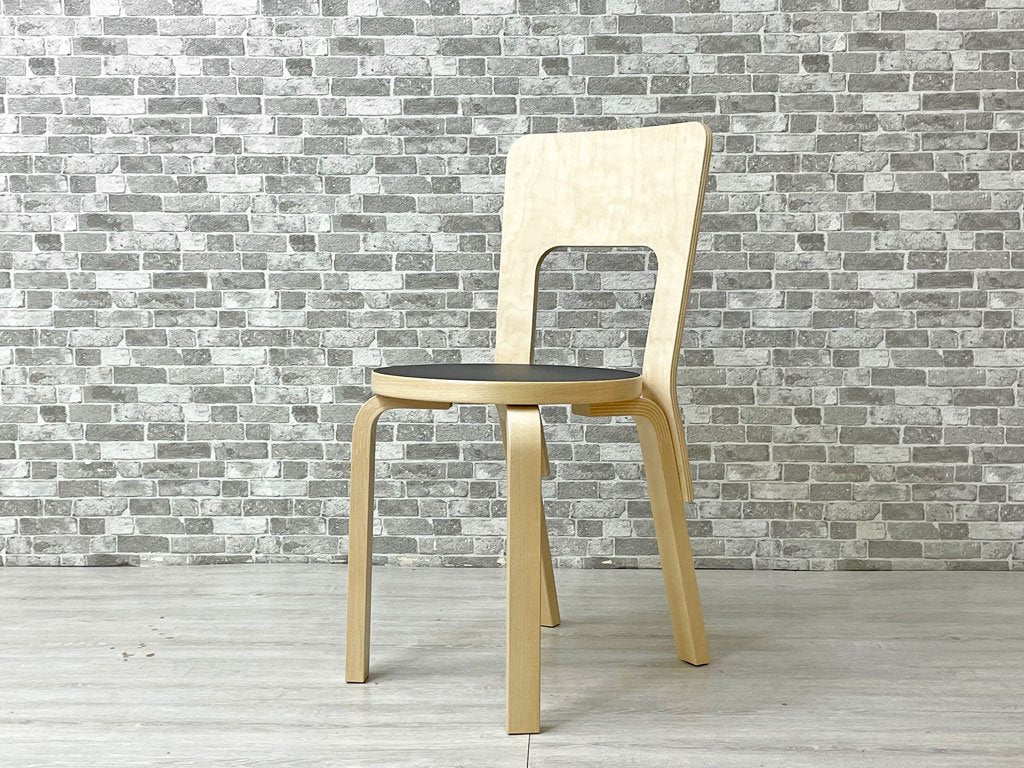 アルテック artek チェア66 Chair66 ダイニングチェア バーチ材 × ブラックラミネート アルヴァ・アアルト フィンランド 北欧家具 中古品 買い取りしました。