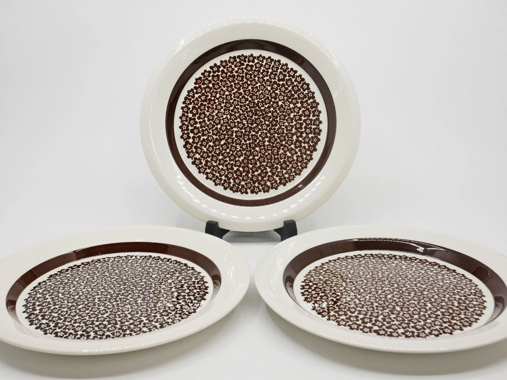 アラビア ARABIA ファエンツァ Faenza プレート Φ20cm ブラウン Peter Winquist フィンランド ビンテージ 北欧食器 3点 中古品 買い取りしました。