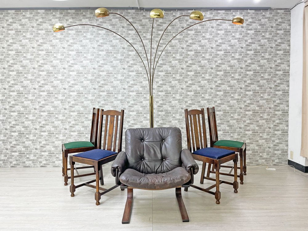 USビンテージ vintage フロアライト スタンドライト アーチ型 5灯 ゴールド×大理石ベース ミッドセンチュリー 中古品 買い取りしました。