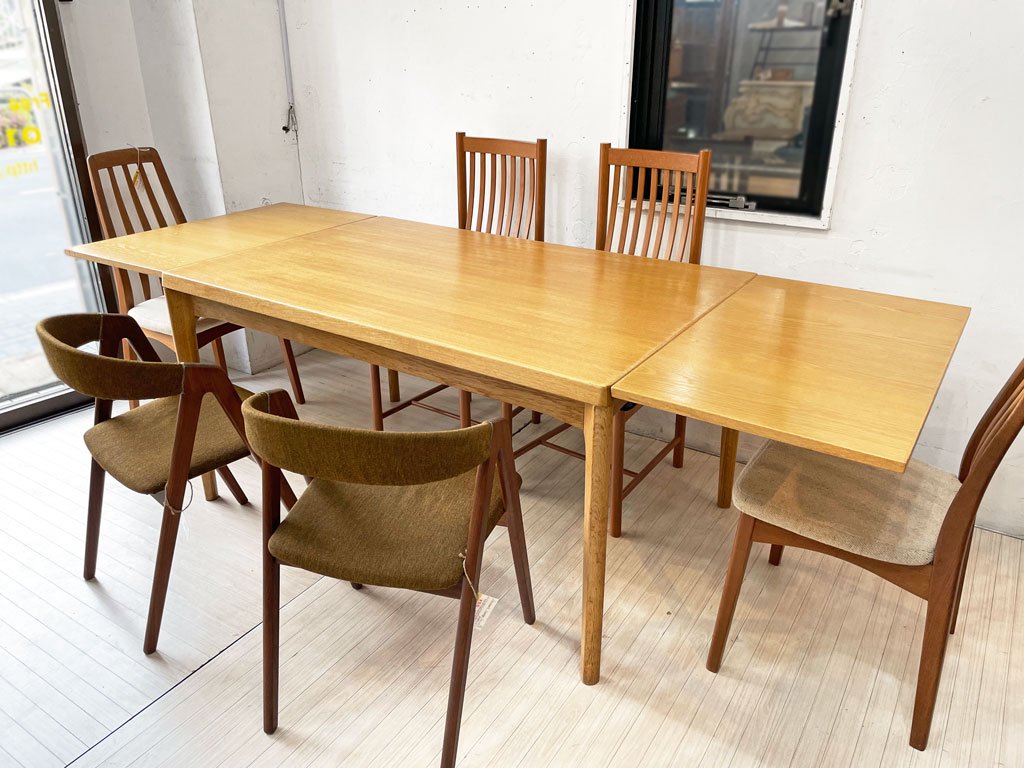 Vejle Stole og Mobelfabrik EXテーブル オーク材 ダイニングテーブル ヘニング・ケアヌルフ Henning Kjaernulf デンマーク 北欧ビンテージ ～優美なデンマーク家具～