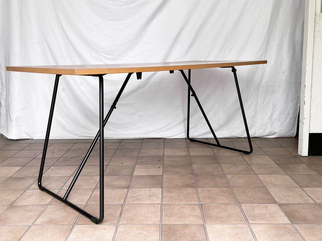 無印良品 MUJI 折りたたみテーブル ダイニングテーブル オーク材 × スチール脚 W160cm フォールディング ナチュラル シンプルデザイン 定価￥29,900- 中古品 買い取りしました。
