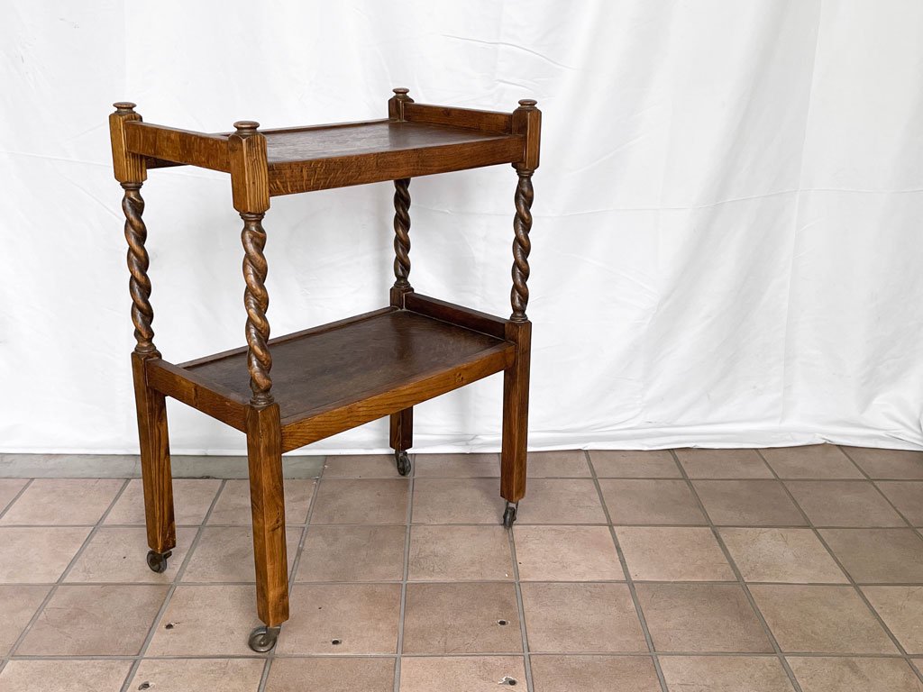 UKビンテージ Vintage トローリーワゴン サービスワゴン サイドテーブル オーク材 英国 イギリス 中古品 買い取りしました。