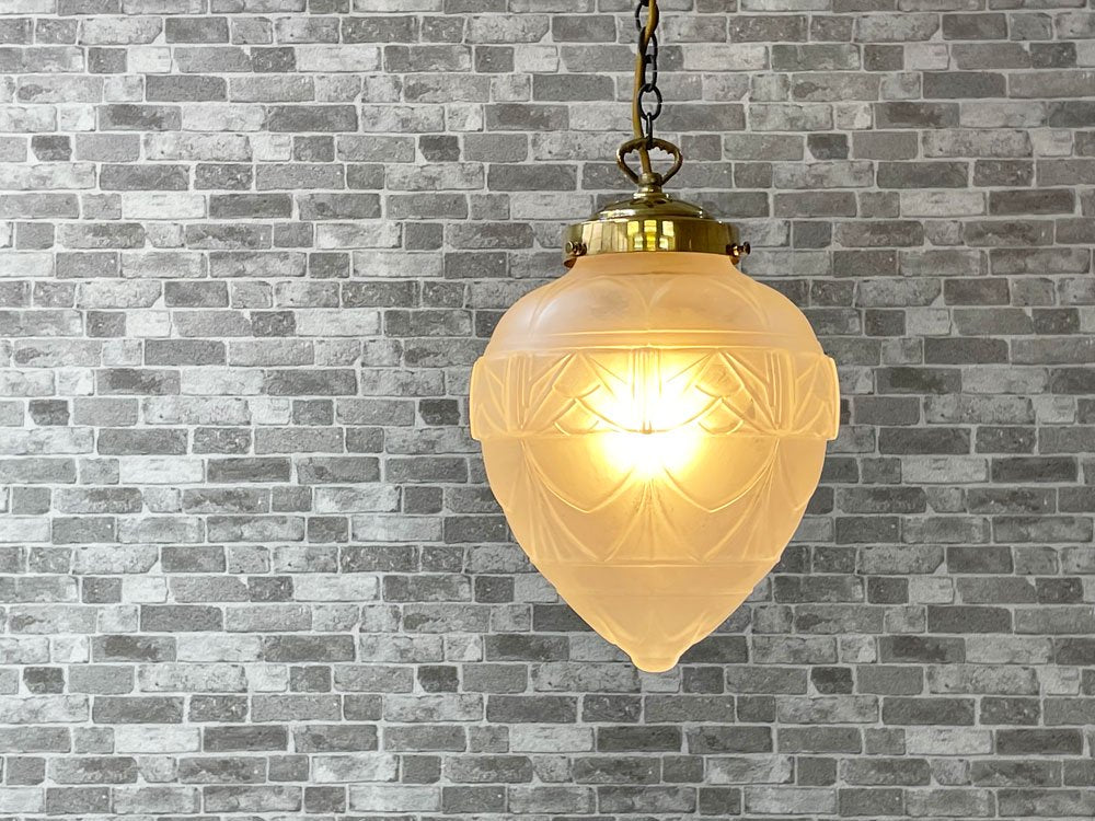 ワッツ Watts ペンダントライト フロストガラスシェード Φ21cm 真鍮 クラシカル アンティークスタイル 中古品 買い取りしました。