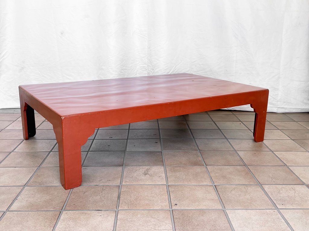 松本民芸家具 #527型 一閑張座卓 ローテーブル 朱うるし塗り 民藝 W121cm 定価203,500円 中古品 買い取りしました。