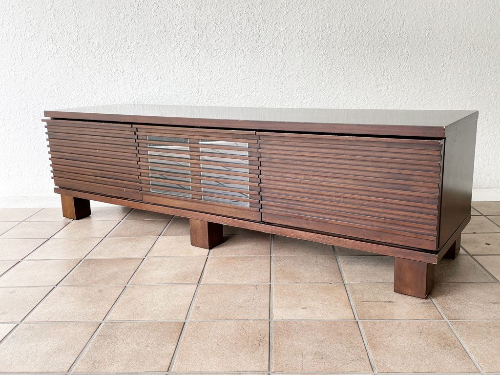 エーフラット a.flat ルーバー Louver TV board v02 H テレビボード AVボード ダークブラウン モダンアジアンスタイル W150cm 定価 \144,551- 中古品 買い取りしました。