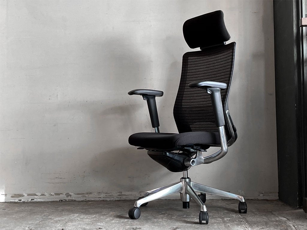 オカムラ okamura コーラル Choral オフィスチェア デスクチェア エクストラハイバック 可動ヘッドレスト ランバーサポート ブラック ～調和するチェア～