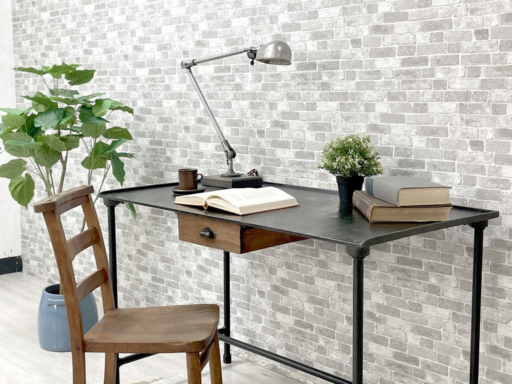 ハウス オブ フェール トラヴァイユ HOUSE OF FER TRAVAIL フランス ビンテージ アイアンデスク 机 抽斗1杯 ブラック 鋳鉄 W120cm インダストリアル 工業系 ～玄人好みのリアルインダストリアル～