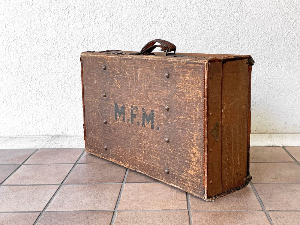 ビンテージ Vintage トランクケース ローテーブル レザーハンドル ブラウン ディスプレイ 店舗什器 W65cm 中古品 買い取りしました。