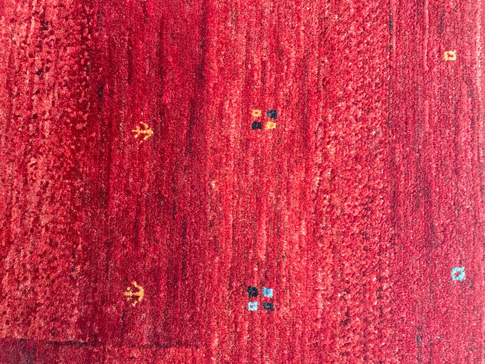 イラン製 ロリ族 ロリアタシュ Lori Atash 手織りギャッベ ラグ 絨毯 153×112cm 赤系 最高級ランク ～孫の代まで使える絨毯～