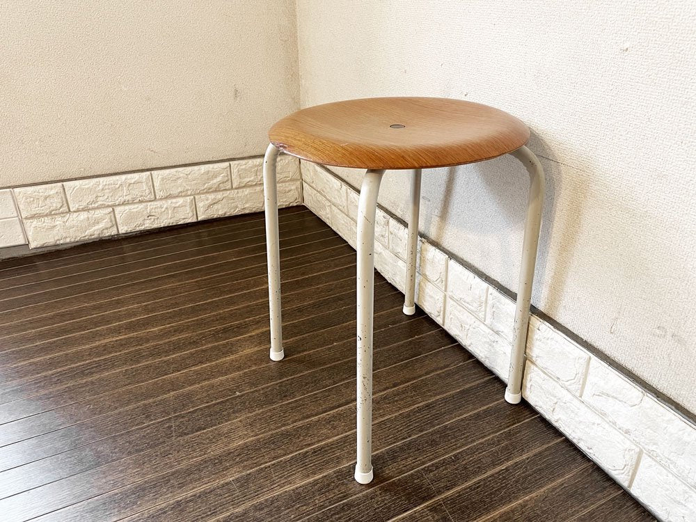 北欧ビンテージ Scandinavian Vintage チーク材 スツール プライウッドシート × スチールレッグ 4本脚 ハイク HIKE 購入品 中古品  買い取りしました。