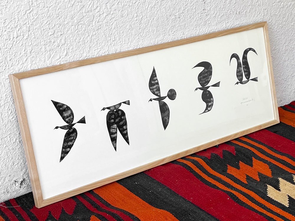 イデー IDEE 山口一郎 “Black Bird” アートポスター ジクレー 額装済 88×34cm 中古品 買い取りしました。