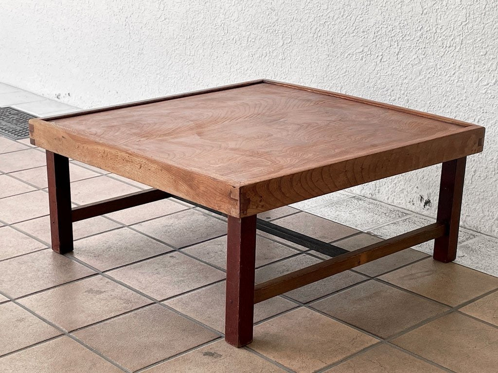 ジャパンビンテージ Japan Vintage 明治 座卓 ちゃぶ台 ローテーブル 欅材 アンティーク 古家具 古道具 骨董 中古品 買い取りしました。