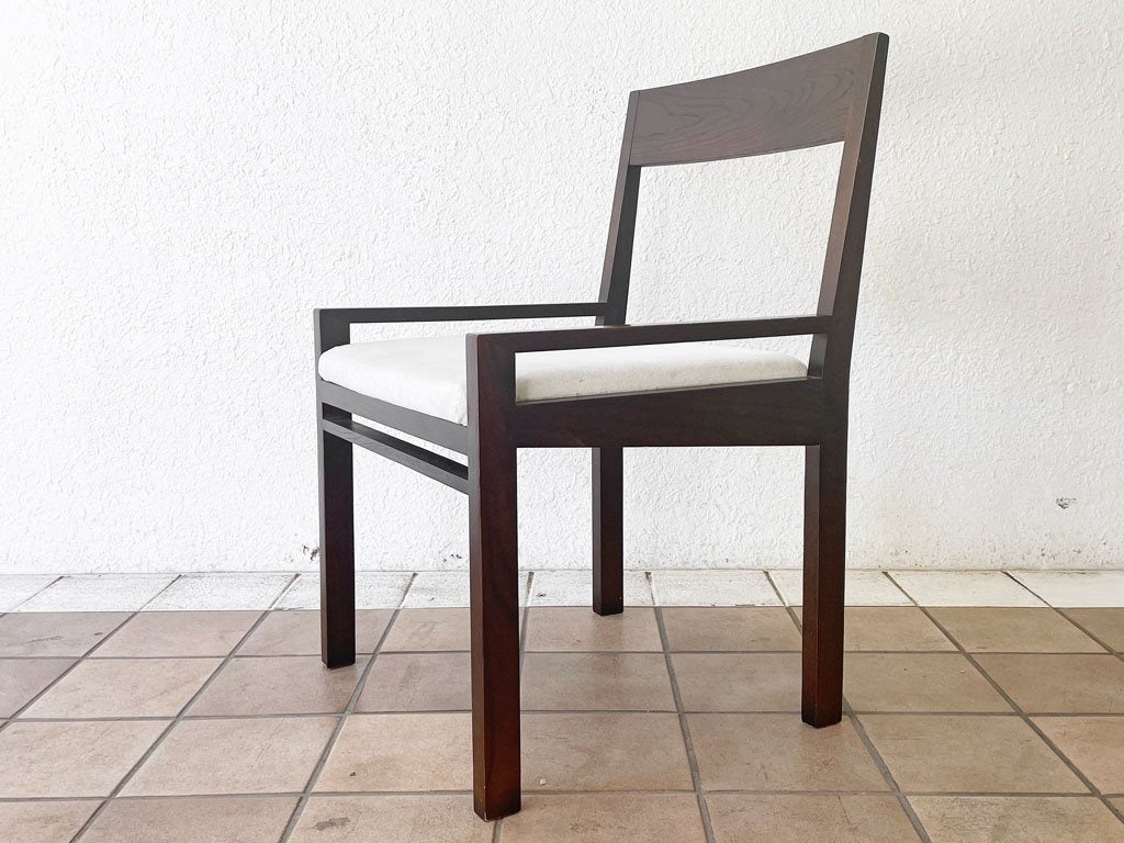 エーフラット a.flat ダイニングチェア ローアーム ブラウン アジアン モダン 廃番 中古品 買い取りしました。