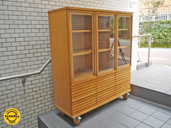 朝日木材 ボスコ BOSCO ハンドメイド家具シリーズ リビングキャビネット キャスター付き ～無垢の魅力を存分に発揮する上質な家具～ 【 買取と販売とレンタルのお店 】