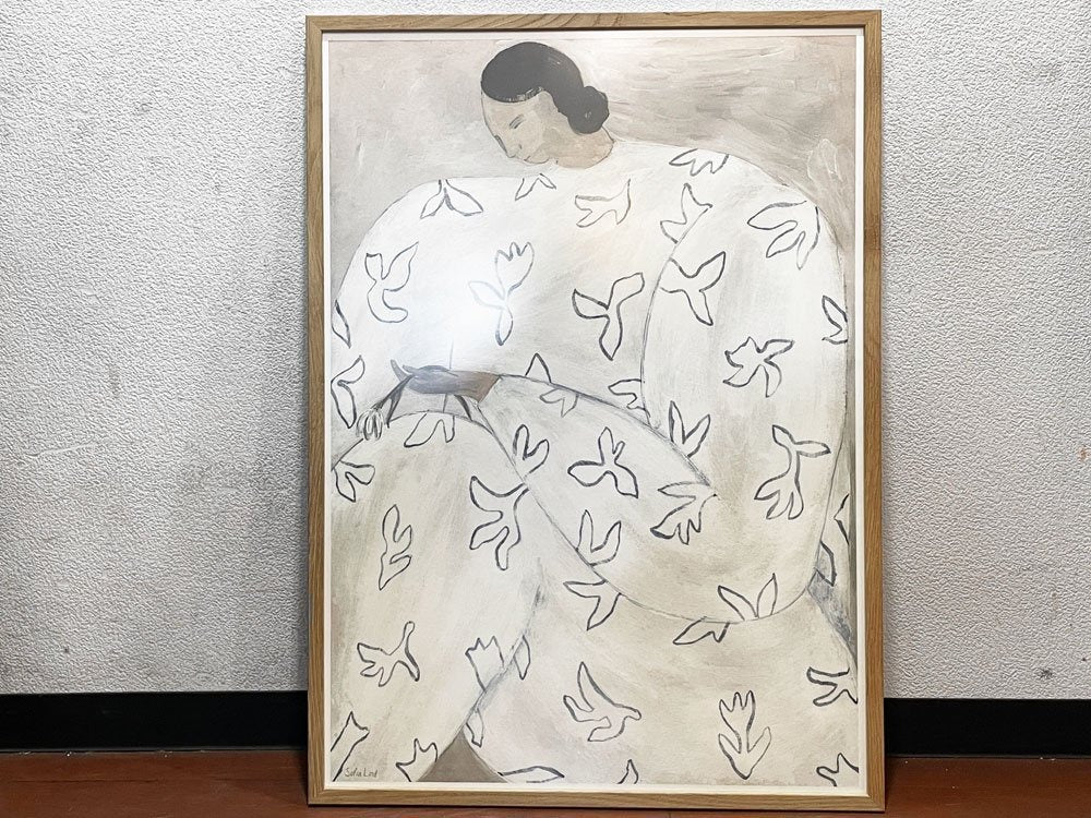 ファインリトルデイ Fine Little Day 白い花 WHITE FLOWER アートポスター Sofia Lind 額装品 北欧雑貨 中古品 買い取りしました。