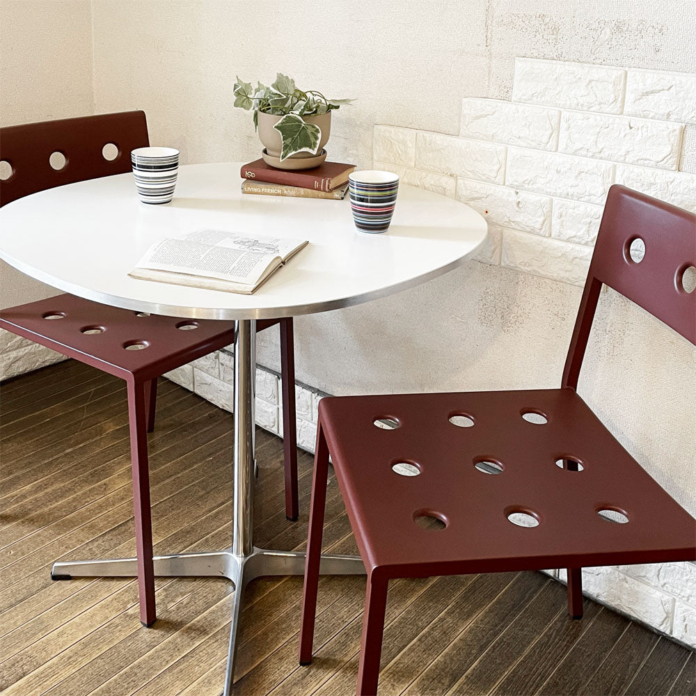 フリッツハンセン Fritz Hansen スーパー円テーブル Aテーブル SUPERCIRCULAR Table A602 カフェテーブル W75cm ホワイトメラミン ピート・ハイン アルネ・ヤコブセン ～原初の一線～