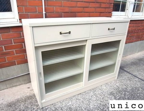 チェッカーガラスがポイント♪～unico/ウニコ　U-CUBE キッチンカウンター【買取＆販売＆レンタル】