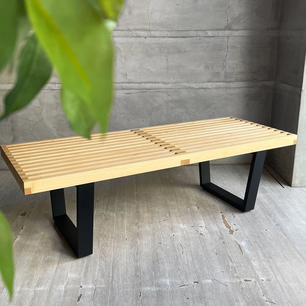 ハーマンミラー Herman Miller プラットフォームベンチ Platform Bench ネルソンベンチ メープル/ウッドベース W122cm ジョージネルソン 定価￥250,800-～足すことも削る事も必要ない～