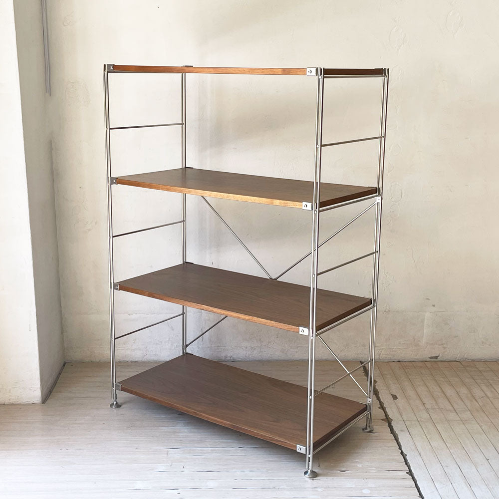 【下北沢店】無印良品 MUJI ステンレスユニットシェルフ ウォールナット材 中 W58 × H120cm 1列4段 本棚 飾り棚 収納棚 買取させていただきました。