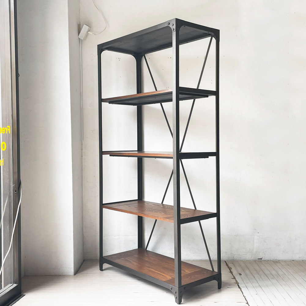 【下北沢店】東谷 AZUMAYA オープンシェルフ アイアンフレーム ハンマートーンカラー アッシュ材 4段 インダストリアル 買取させていただきました。
