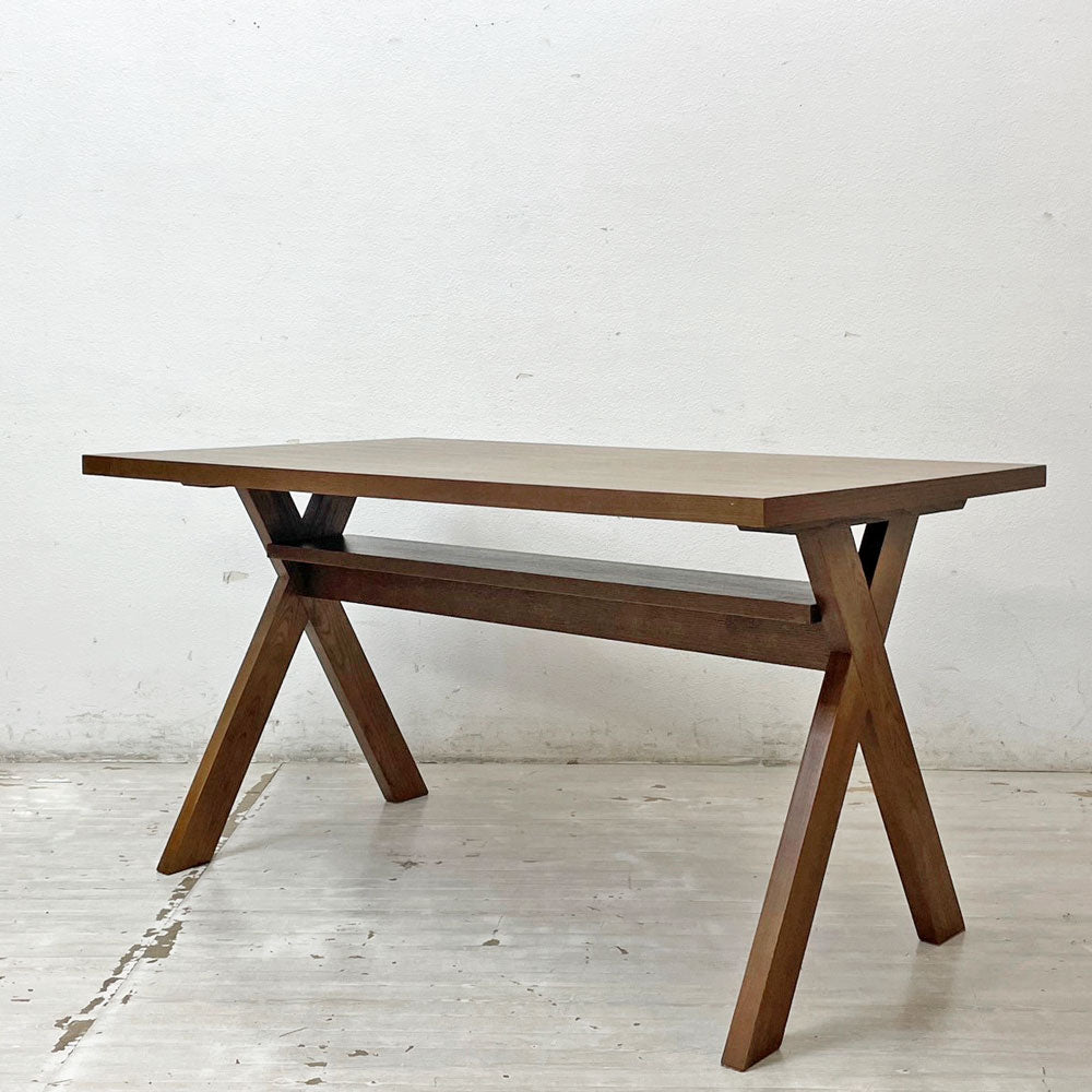 【祖師ヶ谷大蔵店】ウニコ unico ストラーダ イクス STRADA-X ダイニングテーブル X脚 W135 タモ材 ダークブラウンカラー 廃番 買取させていただきました。