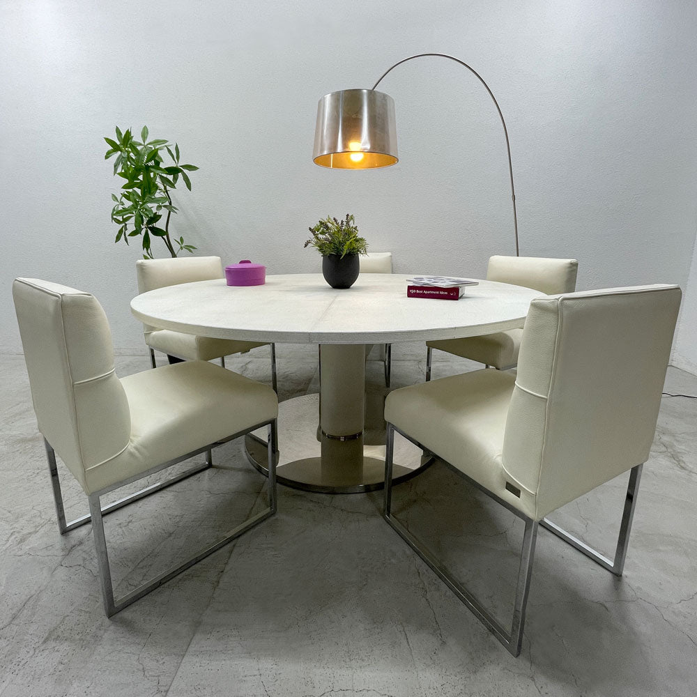 フェンディ・カーサ FENDI CASA Bernini ラウンドダイニングテーブル & AB Duhamel ダイニングチェア × 5脚 ～ イタリア切ってのビッグメゾンが贈るインテリアコレクション ～