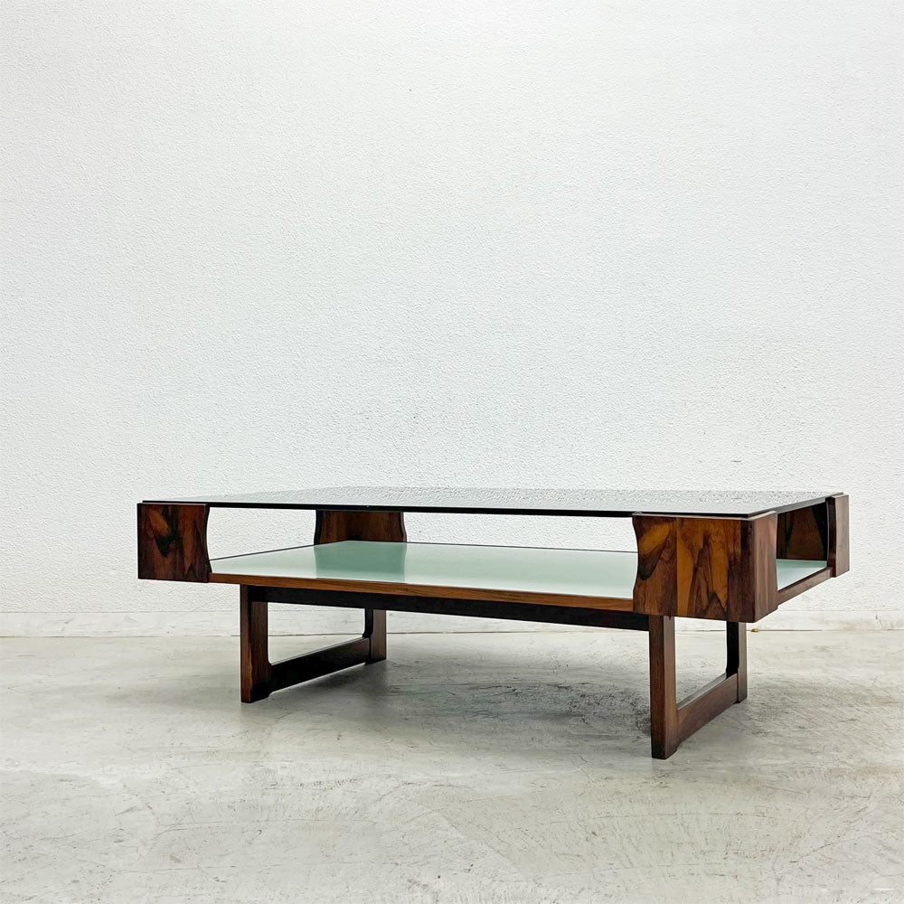 【登戸BASE店】ブルクスボ BRUKSBO ビンテージ ローズウッド材ｘガラストップ リビングテーブル センターテーブル レクタングル W143 x D82 x H46cm TORBJÖRN AFDAL 北欧家具 ノルウェー 買取させていただきました。