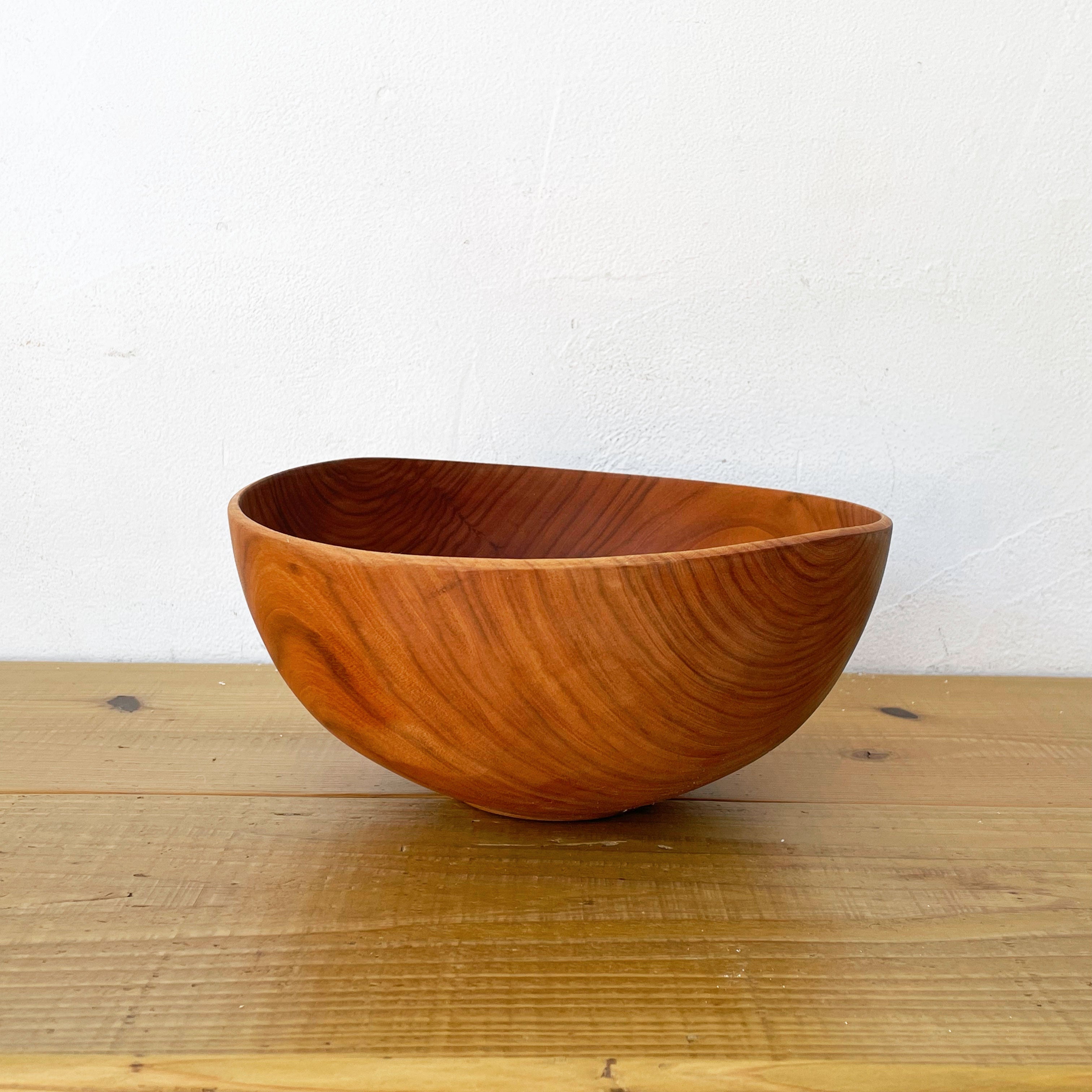 須田二郎 木製の器 ボウル 24cm 無垢材 木工旋盤 ターニングウッド ～ もはやアートと言える程完成された器