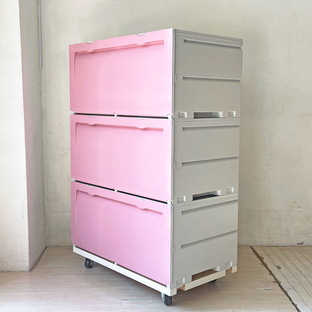 【下北沢店】タッパーウェア Tupperware スーパーチェスト ワイド Super chest Wide 引出1段 ピンク 3段セット 専用カート付き 買取させていただきました。