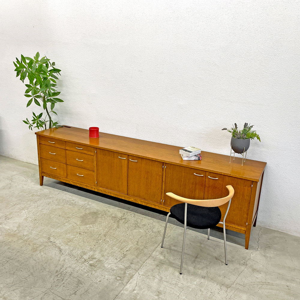 スタンダードトレード STANDARD TRADE オーダーメイド キャビネット サイドボード ローボード 左6ドロワー ＋ 中右Wドア W270cm 楢材 特注品 ～ 暮らしに寄り添うロングライフデザインの収納家具 Ver.2 ～