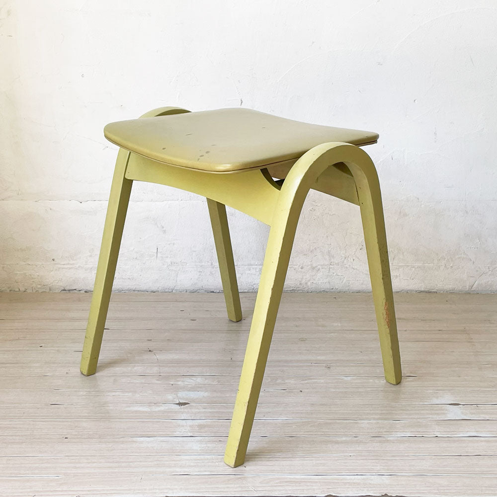 【下北沢店】秋田木工 Akimoku ビンテージ 剣持スツール スツールNo.202 PVCレザー フレームオリジナルカラー 剣持勇 ジャパニーズモダン 買取させていただきました。