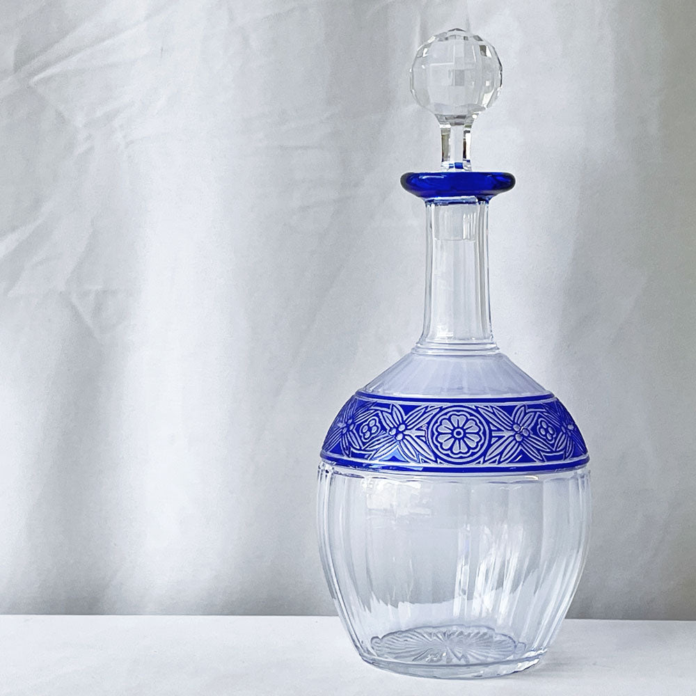  【用賀店】バカラ Baccarat エンパイア Empire カラフェ デキャンタ ブルー 復刻 青 クリスタルガラス カットガラス フランス 箱付き 買取させていただきました。