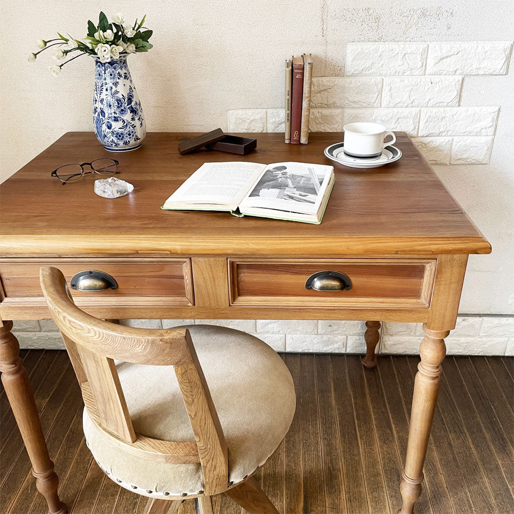クラッシュゲート CRASH GATE ノットアンティークス Knot antiques オリザデスク ORIZA DESK 杉古材 W91cm 抽斗2杯 ～ 名前に思いを馳せてみる ～
