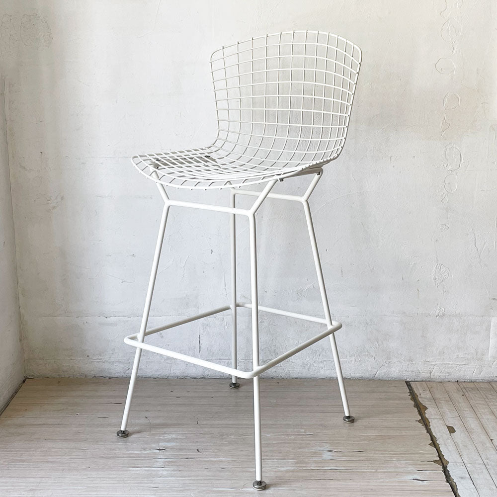 【下北沢店】ノル Knoll Counter Height Stool カウンター ハイスツール ワイヤーチェア ホワイト ハリー・ベルトイア ミッドセンチュリー シートパッド付き ビンテージ 買取させていただきました。