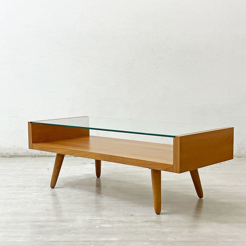 【祖師ヶ谷大蔵店】ウニコ unico エッコ ECCO チェリー材 ガラス天板 ローテーブル センターテーブル 買取させていただきました。