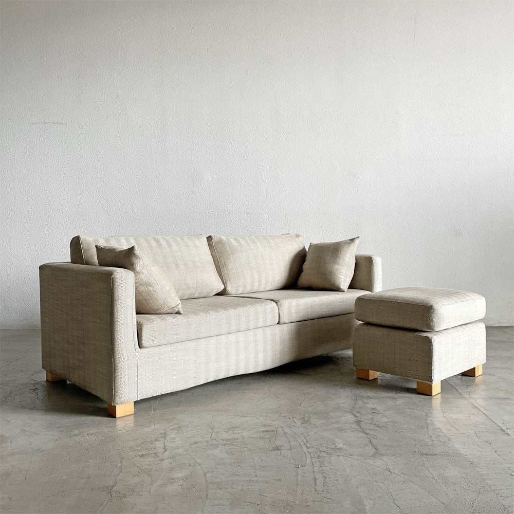 【登戸BASE店】ワイスワイス WISE WISE パル PAL 2人掛けソファ & オットマン カバーリングファブリック ヘリンボーン生地 計2点 買取させていただきました。