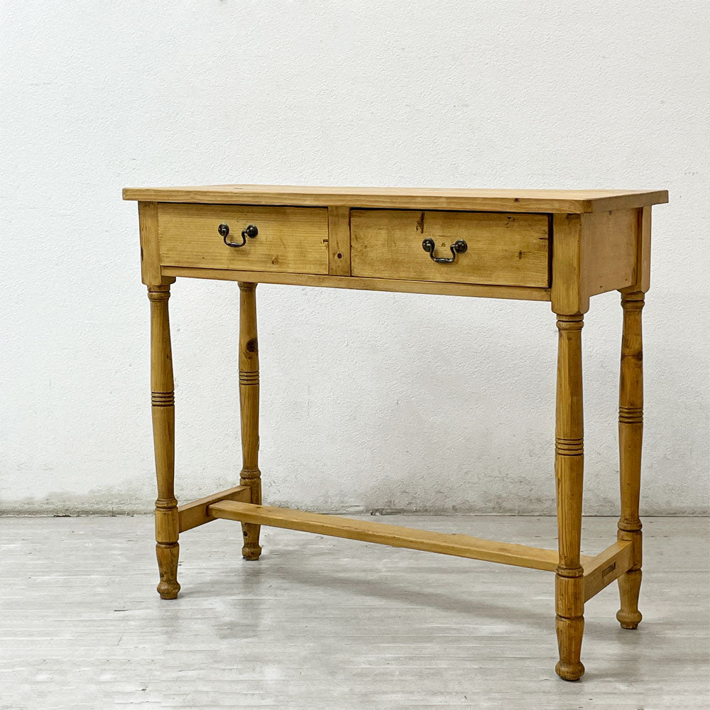 【祖師ヶ谷大蔵店】UKビンテージ パイン材 ウォッシングテーブル デスク サイドテーブル W91cm 英国家具 アンティーク カントリー 買取させていただきました。