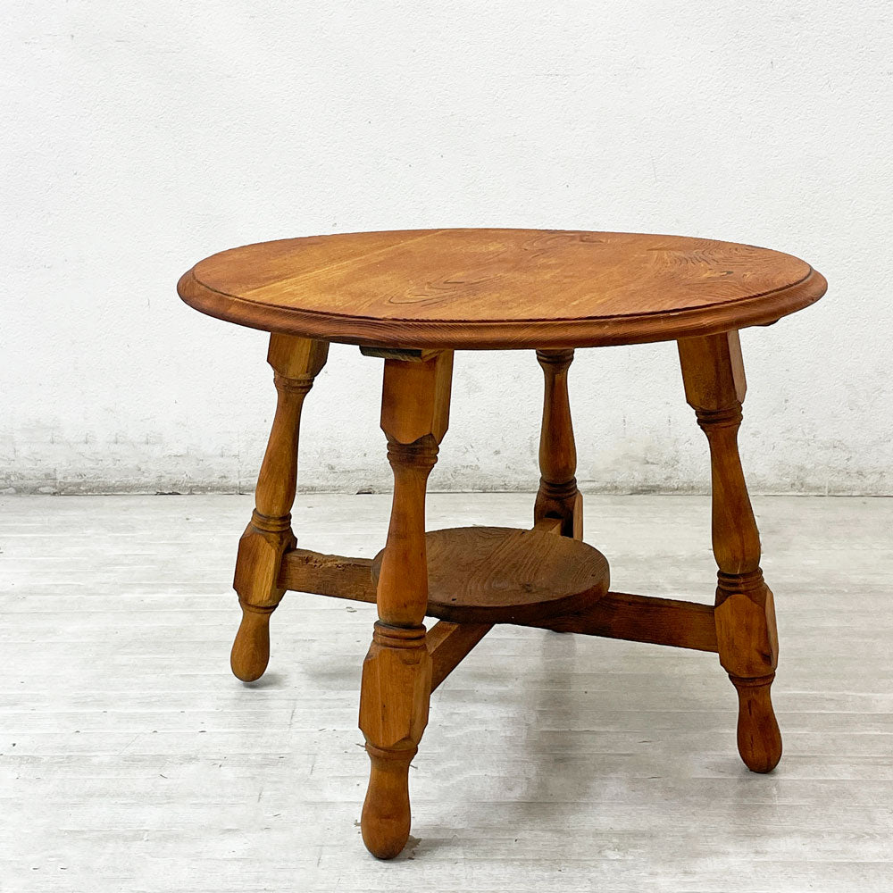 【祖師ヶ谷大蔵店】フランスアンティーク サイドテーブル ローテーブル マガジン ラック付き オーク材 ナチュラル ラスティック カントリー 買取させていただきました。