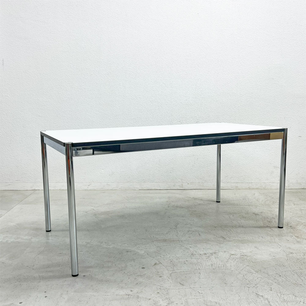 【登戸BASE店】USMモジュラーファニチャー USM Haller USMハラーテーブル ワーキングデスク ダイニングテーブル W150×D75×H70cm アジャスター パールグレーラミネート(ホワイト) 高さ調整機能付 買取させていただきました。