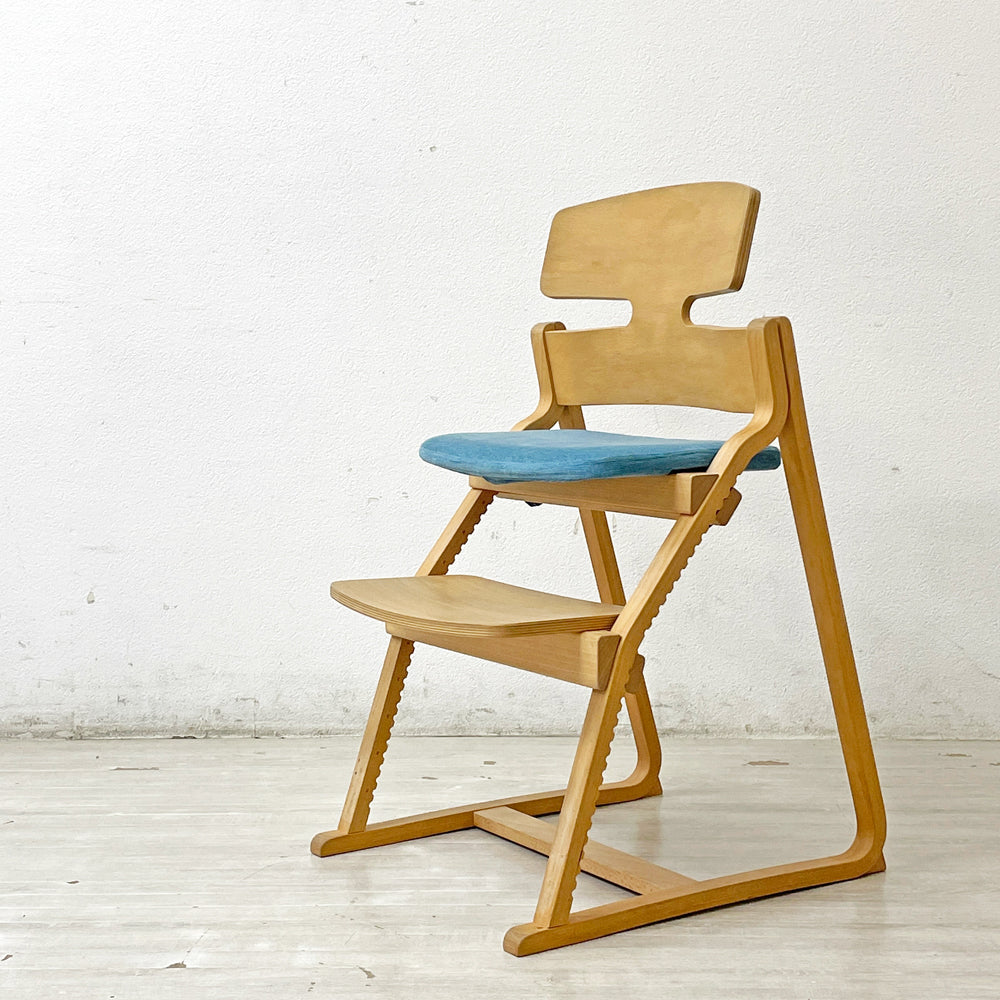 【祖師ヶ谷大蔵店】豊橋木工 TOYOMOKU アップライトチェア UPRIGHT CHAIR ナチュラル × ライトブルー ベビーチェア キッズチェア 買取させていただきました。