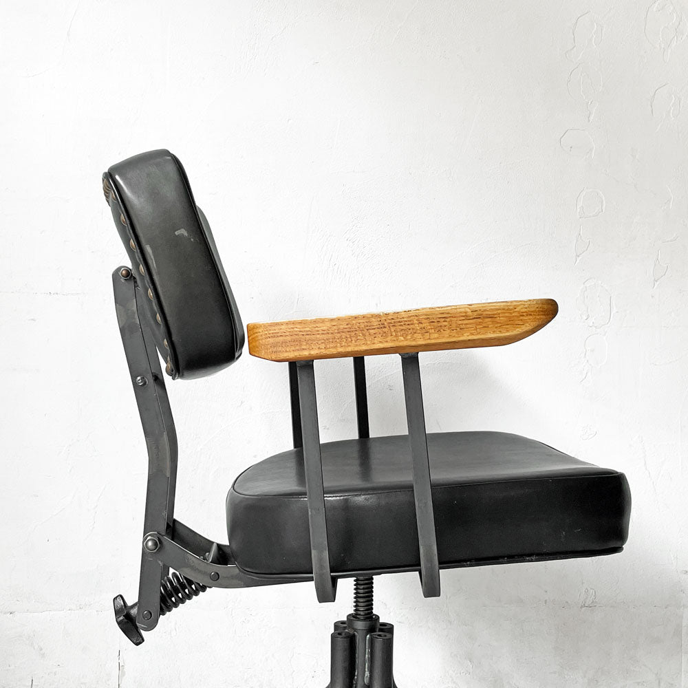 トラックファニチャー TRUCK FURNITURE デスクワークチェア DESKWORK CHAIR アーム付き 本革～ローテクで大満足