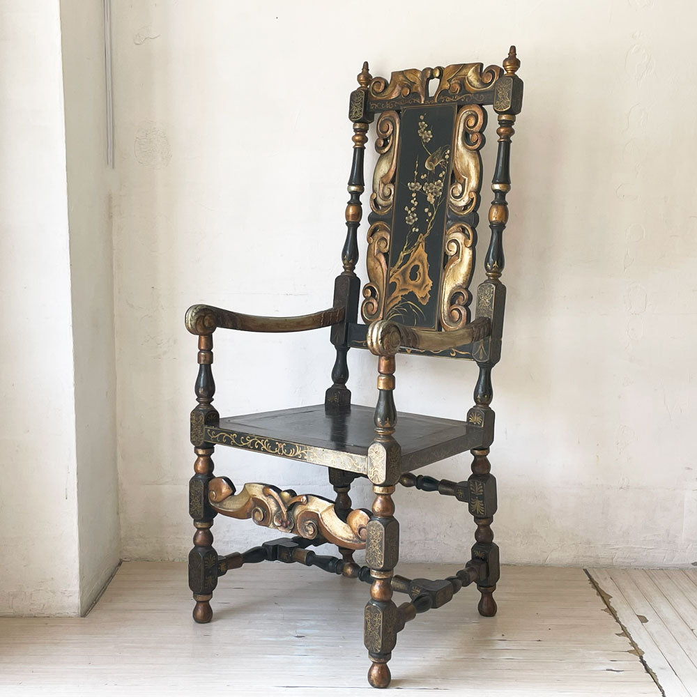 【下北沢店】中国家具 黒漆 アームチェア アジアン家具 伝統工芸 飾り彫り 中国美術 買取させていただきました。