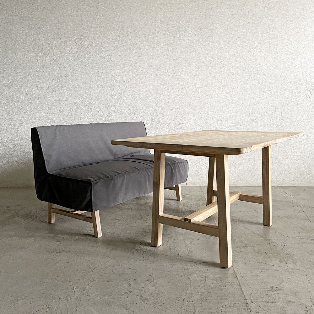 【登戸BASE店】ウニコ unico マノア MANOA リビングダイニングテーブル & ベンチバックレスト アカシア無垢材 西海岸スタイル 廃番 計2点 買取させていただきました。