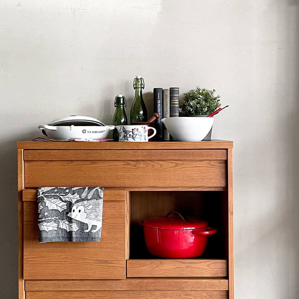 ウニコ unico アッタ ATTA キッチンカウンター キッチンボード オーク材 メラミン天板 W80cm ～スマートなぬくもり～