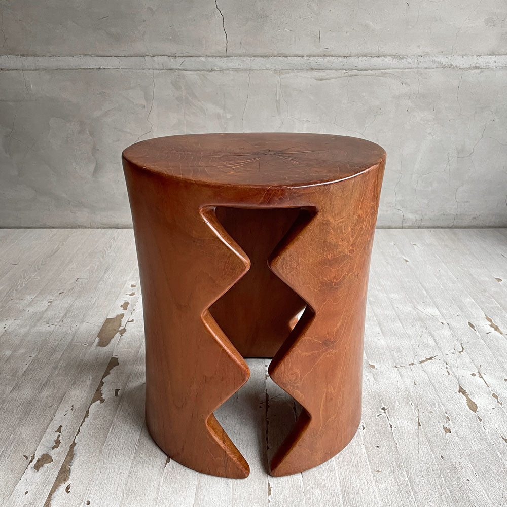 【学芸大学店】ヨーガンレール ババグーリ Jurgen Lehl Babaghuri チーク無垢材 スツール Stool シグザグ脚 ハンドメイド 一木造り プリミティブ 希少 ♪ 買取させていただきました。