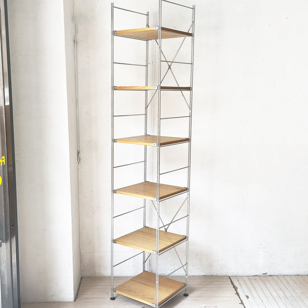 【下北沢店】無印良品 MUJI ステンレスユニットシェルフ オーク材 SUS 6段 帆立高212.5cm 特大 隙間収納 買取させていただきました。