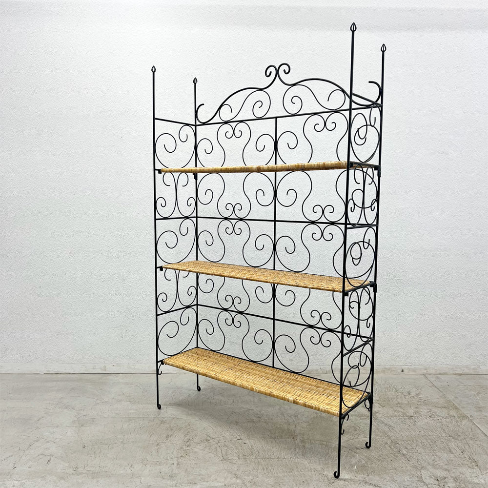 【登戸BASE店】ロートアイアンｘラタン クラシカルデザイン シェルフ フォールディング 買取させていただきました。