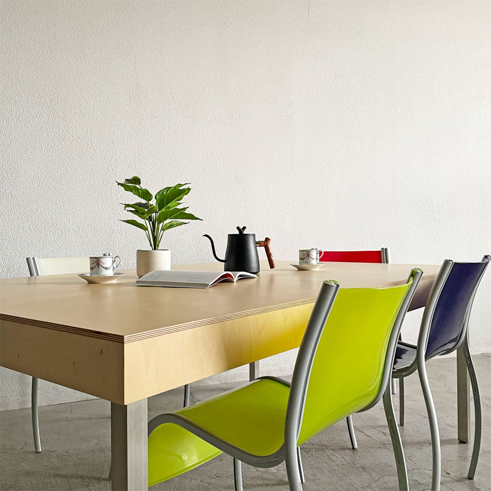 オーダーファニチャー 木製天板×鉄脚 ワークテーブル ダイニングテーブル ミーティングテーブル W180cm PLAT 上林剛典 ～ パンと建築。それから家具と ～